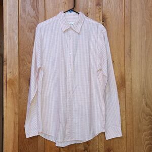 California Co Stitch Fix Long Sleeve Button Down Shirt Medium Tall Orange Plaid